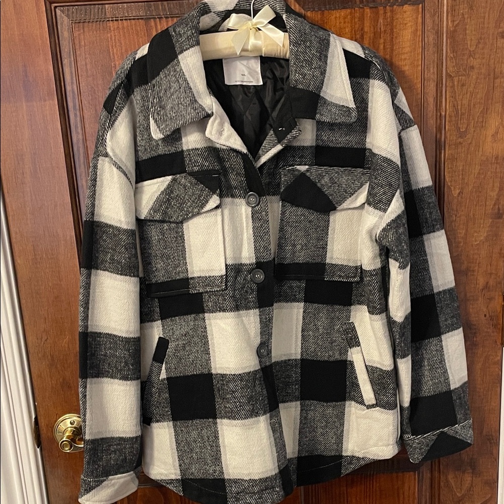 Garage Black and White Plaid Jacket